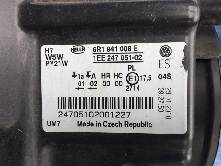 фото №8, Vw polo v 6r лампа правый перед передняя правая 6r1941008e