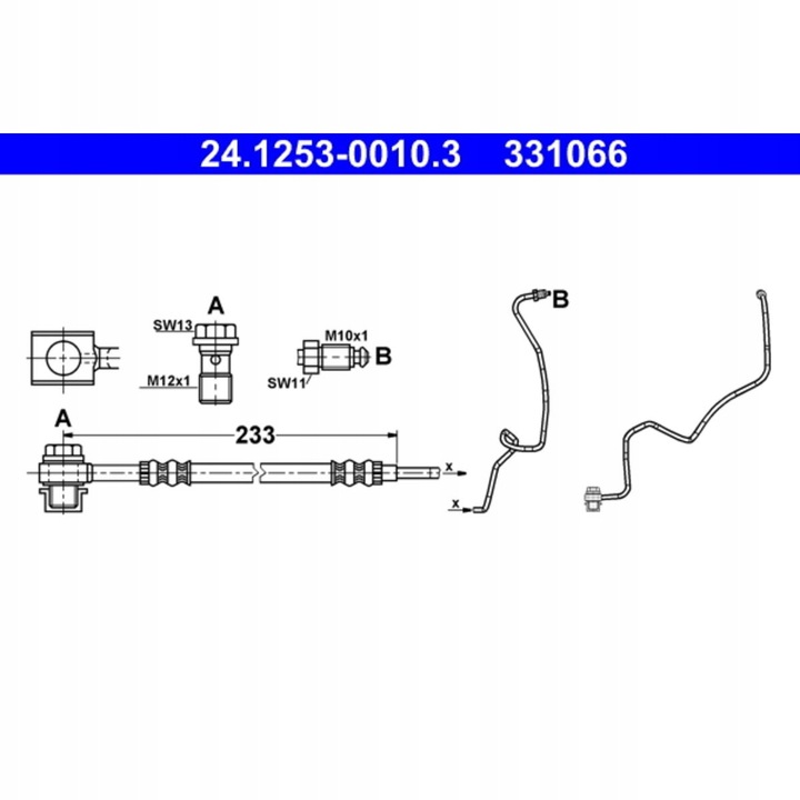 фото №3, Шланг гальма зад лівий ate 24.1253-0010.3
