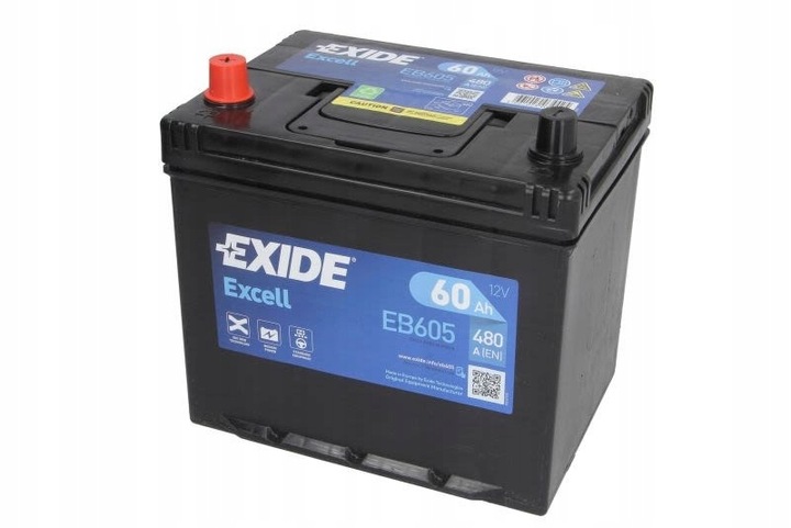 АКУМУЛЯТОР EXIDE 12V 60AH/480A EXCELL L+