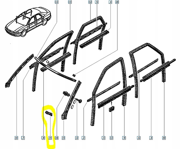 фото №9, Планка стёкла передний renault safrane 7705099082