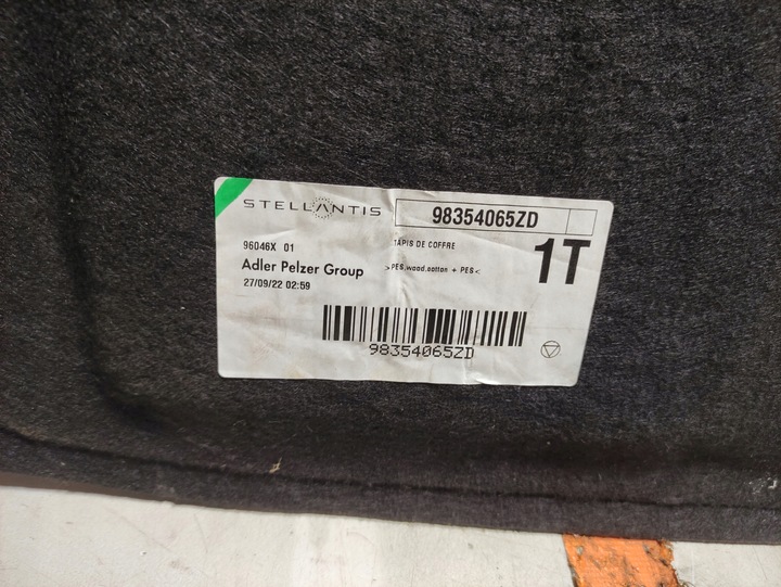 фото №5, Opel astra l vi ковёр обивка багажника 98354065zd hb