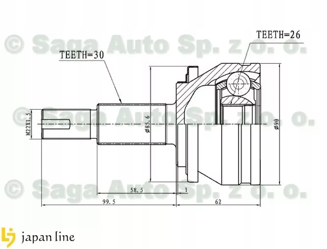 фото №1, Шарнир внешний 32-02103j