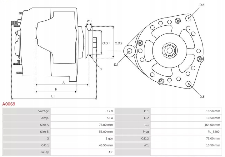 фото №6, Ast a0069 генератор 12v mercedes w115/123 d/c/t/t