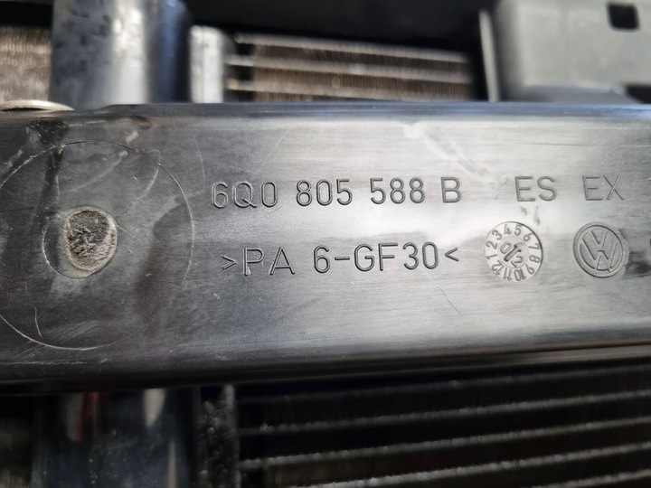 фото №7, Pas переднее усилитель лобовое радиатор 6q0805588b vw polo iv 1.9 02-05