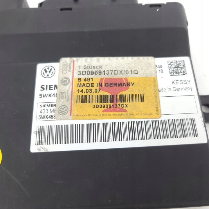 фото №5, Vw phaeton touareg модуль kessy 3d0909137d keyless go справний 5wk48827