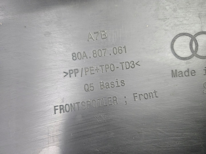 фото №16, Audi q5 ii 2016 - 2020 спойлер накладка бампера перед 80a807061