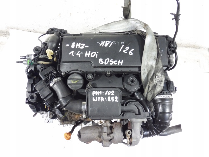 фото №9, Двигатель стойка 8hz топливная система впрыска bosch турбина citroen peugeot 1.4 hdi 8hz