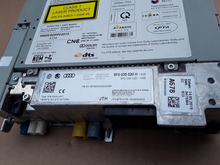 фото №8, Модуль считыватель карт навигация harman mib2 seat leon iii 2019 5f0035020h