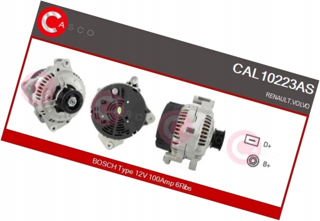 фото №1, Генератор 12v 100a - casco cal10223as