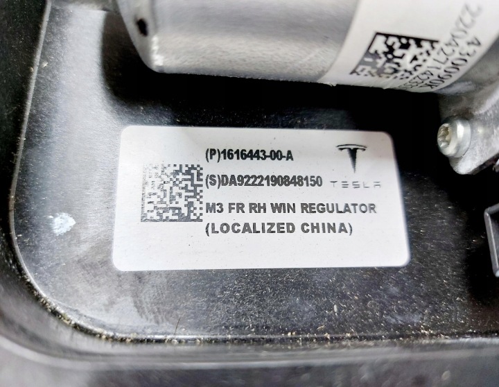 фото №8, Tesla 3 tesla iii 22r. механизм стеклоподъемник правый перед 1616443-00-a