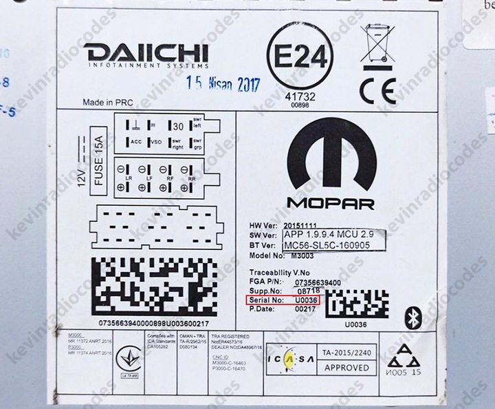 фото №5, Код do радіо радіо alfa romeo continental vp1 vp2 bosch blaupunkt daiichi