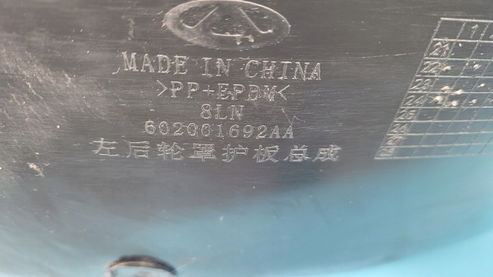 фото №11, Chery omoda 5 24r підкрилок ліве зад 602001692aa