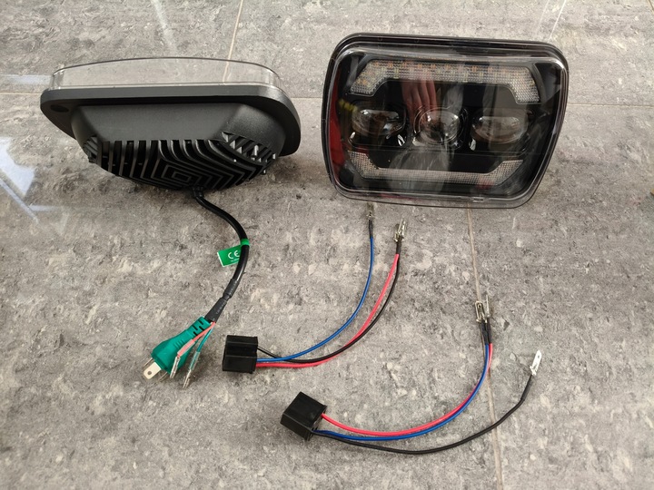 фото №7, Фары led перед лампы jeep cherokee xj kpl 5x7" wrangler yj