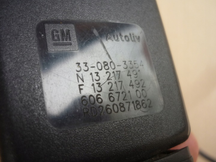 фото №12, Натяжитель + застёжка ремня правые перед opel zafira b astra h 13217491 исправный