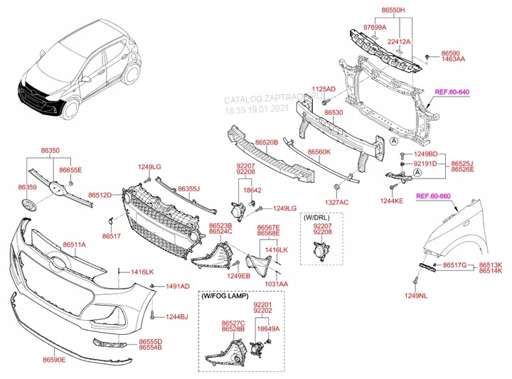 фото №12, Hyundai i10 ii 2 рестайлінг 16-19 ковзун кріплення бампера лівий перед 86553-b9500