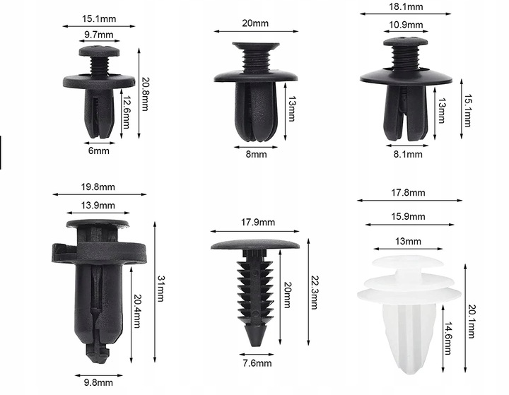 фото №6, Застібки кліпси кліпси автомобільні do автомобіль оббивка автомобільної 100szt