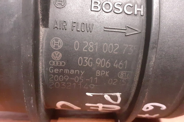 фото №10, Расходомер vw passat cc 357 0281002735 2.0l дизель 120kw 2009