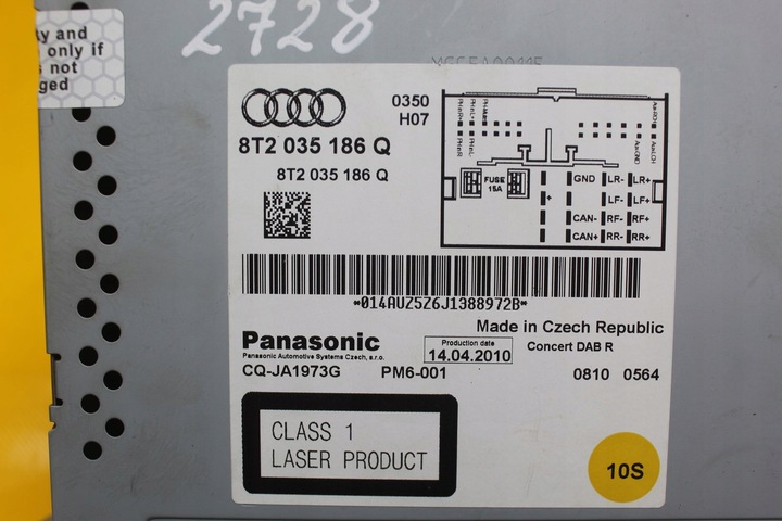 фото №9, Радио cd радиопроигрыватель audi a4 b8 a5 8t 8t2035186q cq-ja1973g concert