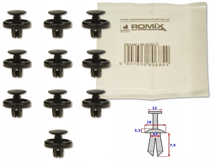 фото №1, Toyota camry 01-06 клипса клипса штифт колёсная арка 10x