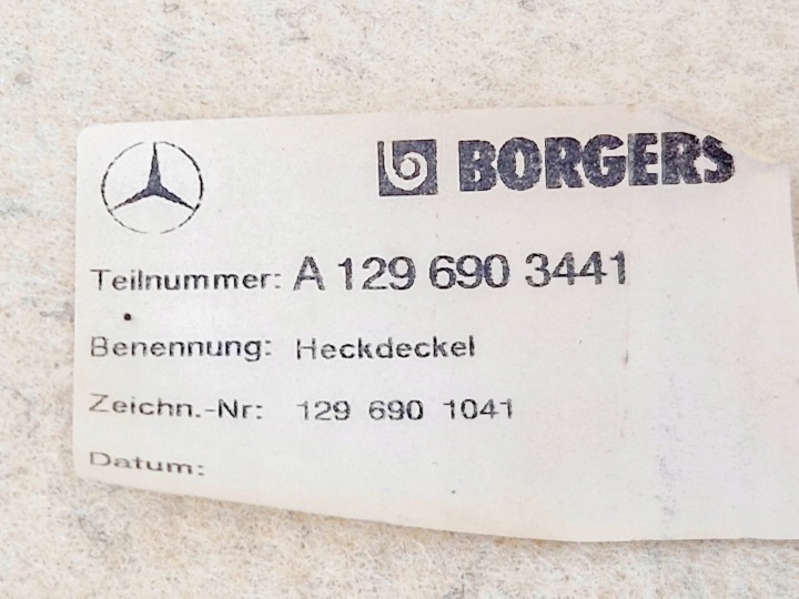 фото №9, Карта кришки багажника mercedes-benz sl r129 1296903441 31545880 5.0l