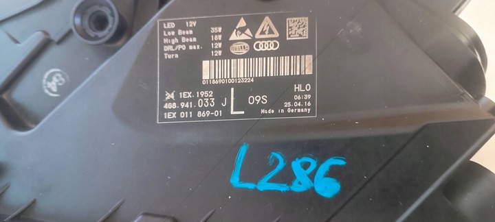 фото №12, Лампа audi a7 s7 4g рестайлінг повний led 4g8941033j ліва