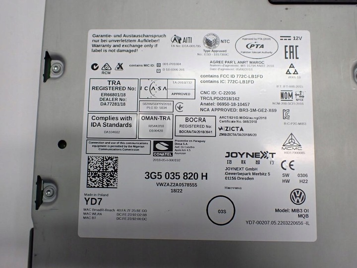 фото №11, Навигация навигация радио дисплей 3g5035820h 5nn919605b vw taigo 23r