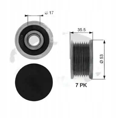 фото №1, Зчеплення генератора колесо пасове oap7110 gates