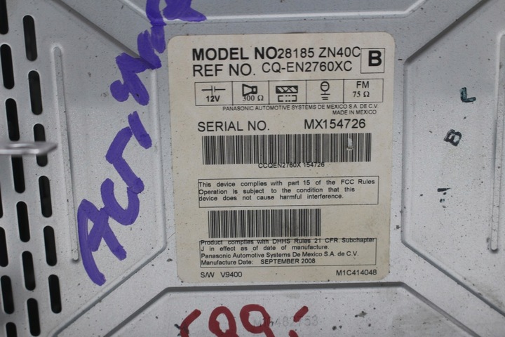 фото №6, Радіо 28185 zn40c nissan altima l32 bose