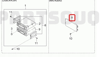 фото №11, Захист бардачка радіо kia carnival/sedona з lat 1998- 0k53d 66 8h0