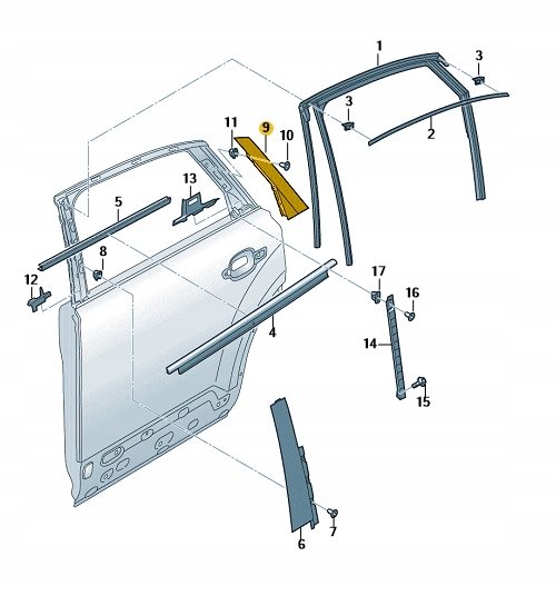 фото №1, Захист стійка двері зад ліва audi q7 4m