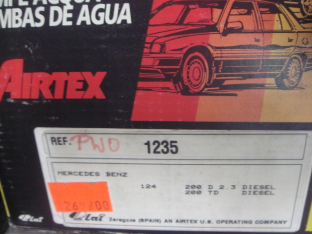 фото №6, Водяна помпа  mercedes w124 190 w201 klasa e airtex 1235 vkpc88608