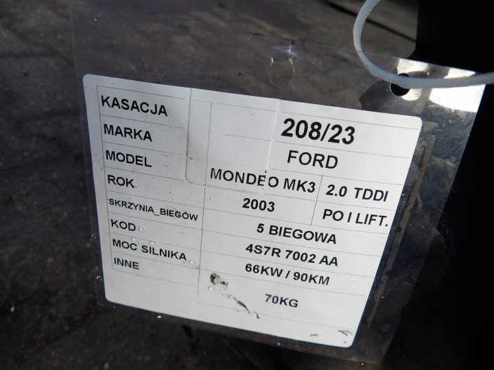 фото №5, Ford mondeo mk3 2,0tddi 66kw 90km коробка передач 4s7r7002aa