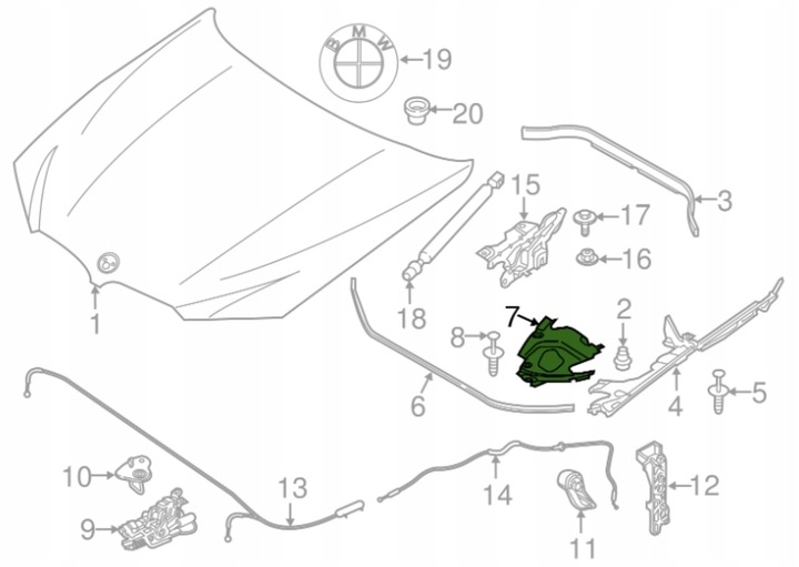фото №4, Bmw x3 x4 g01 g02 защита верхняя крышка маскировочная накладка фара лампы левая