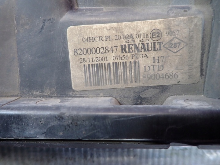 фото №6, Renault laguna ii лампа перед права фара правий 89003522 8200002847