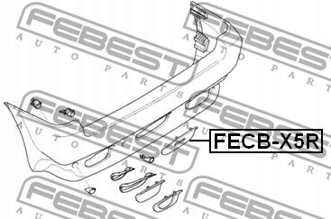 фото №3, Заглушка бампера фаркоп fecb-x5r febest
