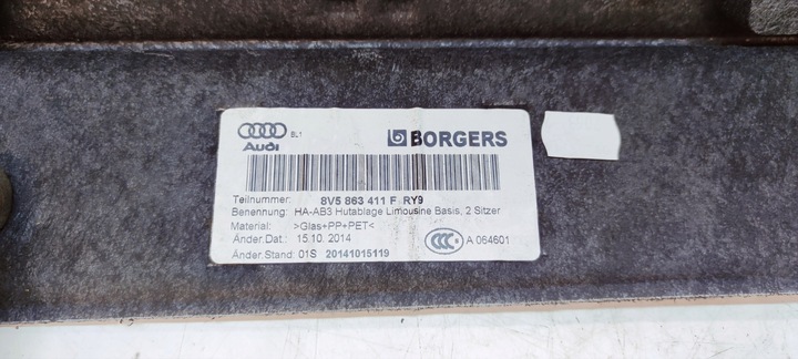 фото №7, Полиця задня зад audi a3 8v sedan 8v5863411f ry9