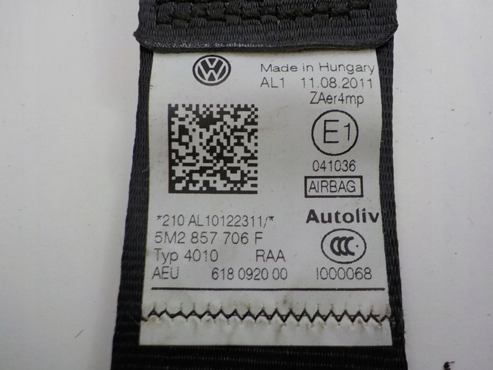 фото №7, Vw golf plus pas безпеки праве 5m2857706f 618018400