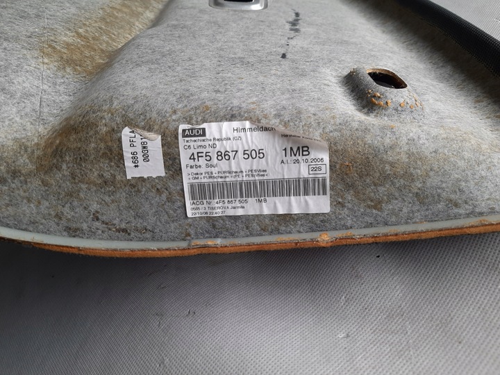 фото №10, Audi a6 c6 стеля оббивка дах 4f5867505