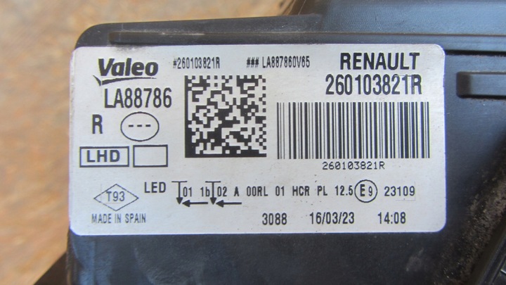 фото №12, Передня права лампа renault megane iv рестайлінг повний led 260103821r