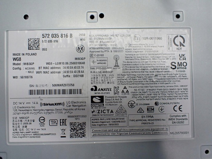 фото №11, Навігація навігація радіо дисплей заводська 572035816b vw passat b9 25r