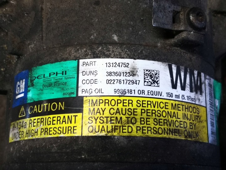 фото №8, Компресор кондиціонера opel vectra c fl zafira b 1.9 cdti 13124752 wm