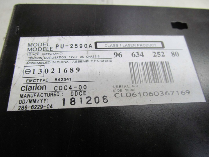 фото №5, Peugeot 607 рестайлинг 04-10 чейнджер cd clarion 9663425280