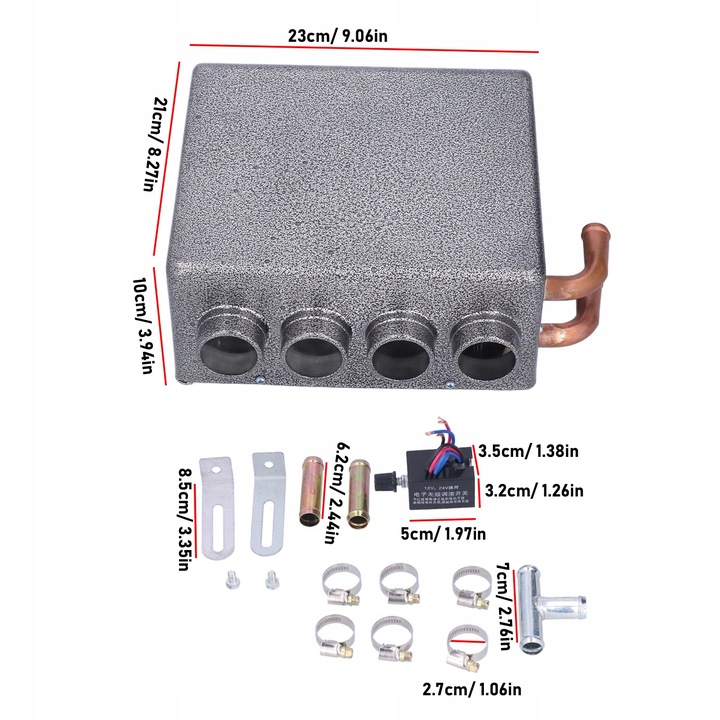 фото №3, Отопитель автомобильная воздуходувка радиатор 12v80w