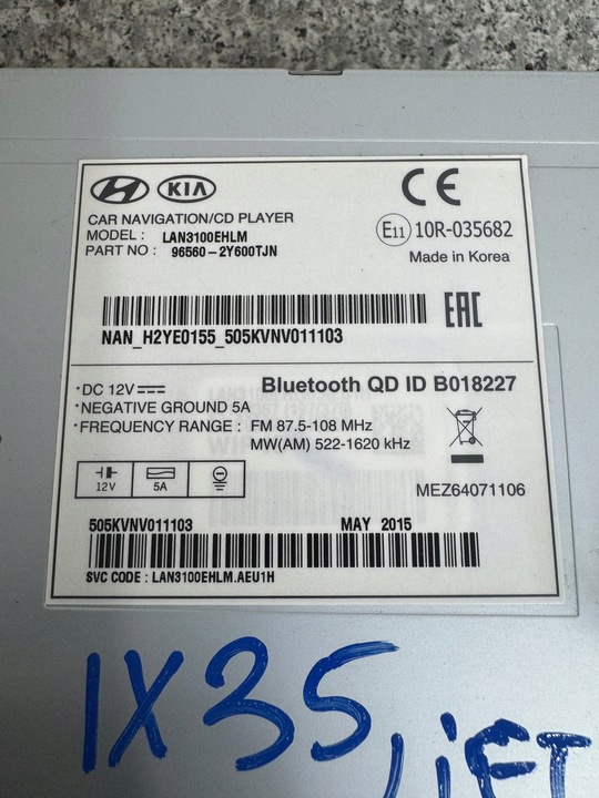 фото №6, Радіо навігація hyundai ix35 2013-2015 96560-2y600tjn рестайлінг