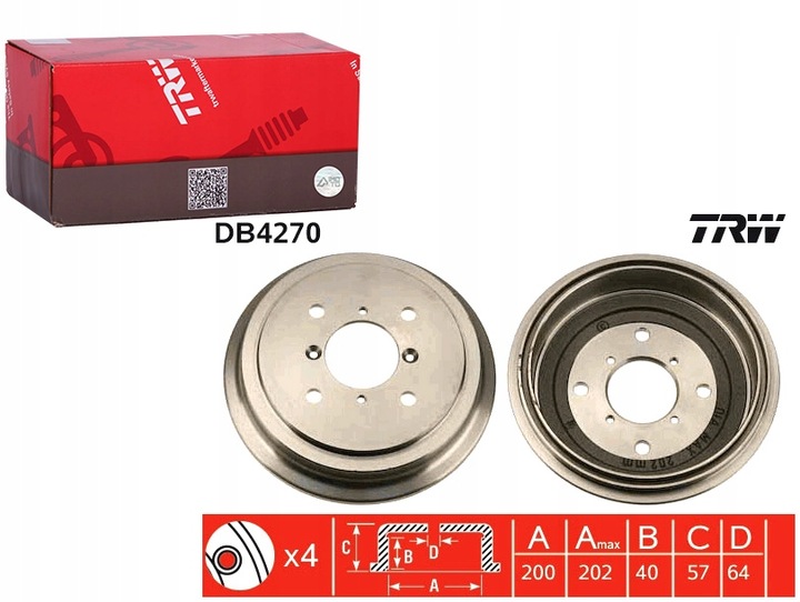 фото №1, Барабани гальмівні 2szt. зад subaru justy ii suzuki swift swift ii 1.0