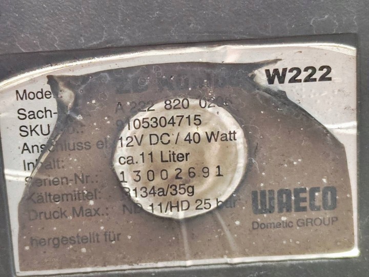 фото №10, Холодильник chłodziarka a2228200206 mercedes s-klasa w222