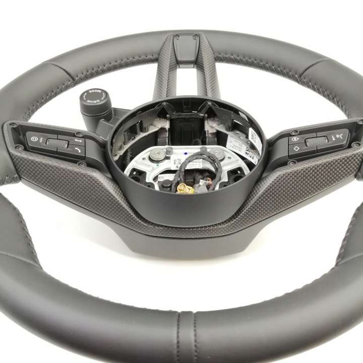 фото №10, Porsche taycan руль чёрная кожа рамка карбон новая fv 36cm