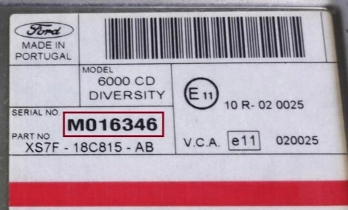 фото №6, Код do радіо ford fx, nx mca, 6000cd, 6006cdc