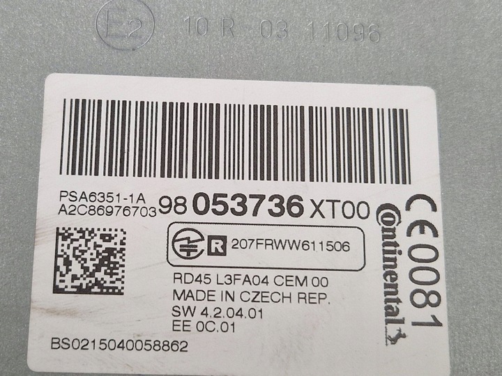 фото №6, Peugeot 3008 i 2014 панель / радиопроигрыватель cd/dvd/gps