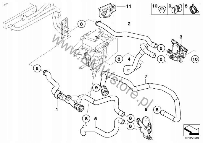 фото №6, Bmw e60 e61 lci дизель benz шланг гумовий шланг труба клапана охолодження води